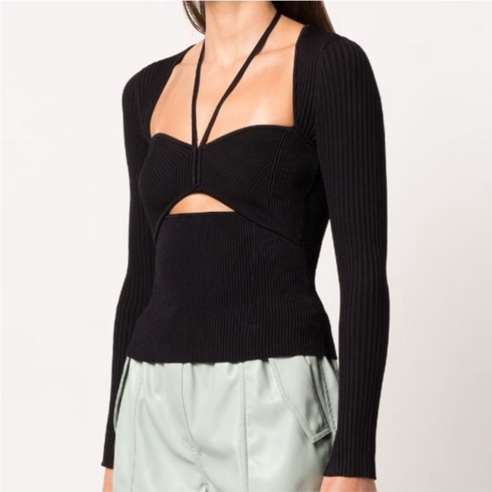 Simkhai Black Amelia Sweetheart Top